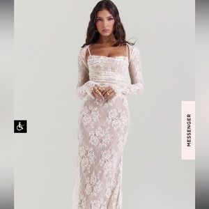 House of CB Artemis White Lace Maxi Dress